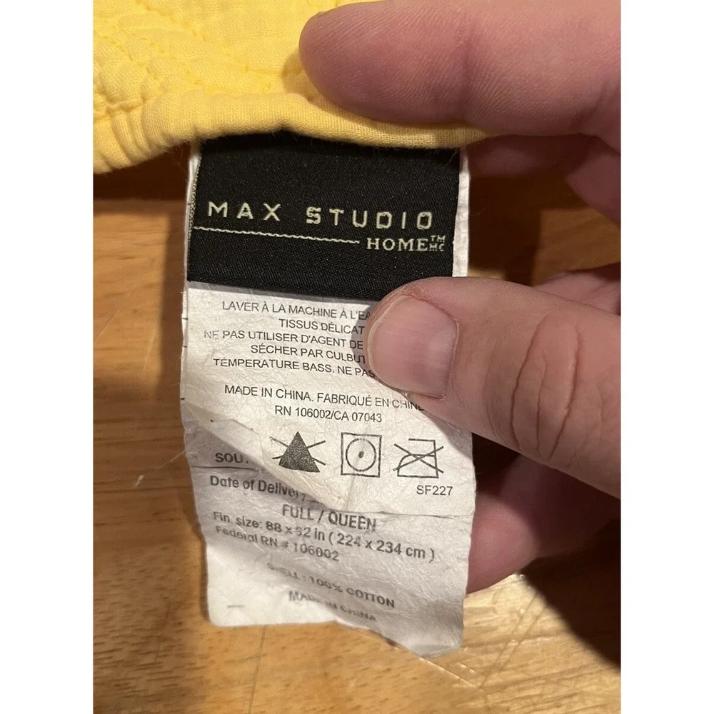 Max Studio Quilt Yellow Seashells Beach Pattern Full/Queen Shams‎